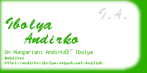 ibolya andirko business card